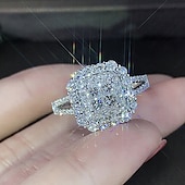 abordables Accessoires portables-Bague de mariage en zircon avec micro-ensemble classique pour femmes souhaitant un artisanat populaire