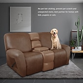 abordables Silla reclinable y con alas-Fundas elásticas para sofá reclinable de 2 plazas, funda de sofá reclinable de dos plazas, como funda de sofá de cuero con lazo elástico, protector de muebles antiarañazos para perros y mascotas