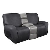 abordables Silla reclinable y con alas-Fundas elásticas para sofá reclinable de 2 plazas, funda de sofá reclinable de dos plazas, como funda de sofá de cuero con lazo elástico, protector de muebles antiarañazos para perros y mascotas