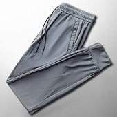 economico pantaloni casual-Per uomo Pantaloni Pantaloni casual A cordoncino Vita elastica Tinta unica Traspirante Asciugatura rapida Sportivo Giornaliero Corsa Elasticizzato Largo Maglia nera [dietro i piedi Maglia nera [dritta