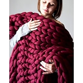 economico Coperte da letto-coperta in maglia spessa coperta in lana super spessa tessuta a mano coperta per divano coperta per maglieria coperta in filo spesso