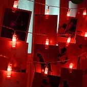 tanie Łańcuchy świetlne baterii-Lampki świetlne LED Oświetlenie Fotograficzne USB LED Bajkowe Lampki Zasilane Baterią Girlanda do Sypialni Domu na Imprezę Ślubną Dekoracja