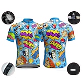 cheap Men's Jerseys-Men's Cycling Jersey Graphic Letter &amp; Number Funny Short Sleeve Bike Jersey Top with 3 Rear Pockets Mountain Bike MTB Road Bike Cycling Quick Dry Reflective Strips Back Pocket Moisture Wicking Sports