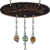 baratos Espanta-espíritos-1 peça borboleta pintada de metal sino de vento artesanato ao ar livre brilha na noite ornamento pendurado para decoração de jardim de varanda de janela, 60x17cm/23,6&#039;&#039;x6,7&#039;&#039;