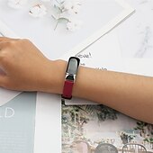 billige Fitbit klokkebånd-Reim til Smartklokke Kompatibel med Fitbit Luxe Ekte lær Smartklokke Stropp Justerbar Kvinner menn Sportsrem Erstatning Armbånd