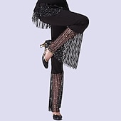 economico Pantaloni-Balli latino-americani Balli da sala Pantaloni Con balze Colore Puro A fantasia Per donna Prestazioni Addestramento Alto Elastene