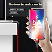 economico Cavetti per cellulari-5a cavo dati usb per iphone caricatore rapido cavo di ricarica per telefono android tipo c xiaomi huawei samsung filo caricatore per ipad