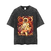 abordables Gráficos de personajes de dibujos animados y películas-One Piece Monkey D Luffy T-Shirt Camiseta extragrande lavada con ácido Estampado Gráfico Para Pareja Hombre Mujer Adulto Lavado con acido Casual Diario
