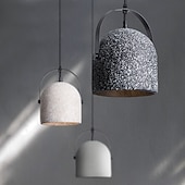 billige Øylys-led pendel lys betong pendel lys sement stein lysekrone moderne midten av århundret moderne art deco belysning minimalistisk armatur hvit pendel