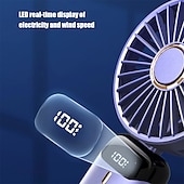 お買い得  携帯扇風機-WAZA折りたたみ式USBミニファン – 高さと角度調整可能、LEDライト付き、旅行とオフィス用の個人用充電式ファン