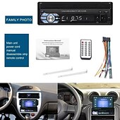cheap Bluetooth Car Kit/Hands-free-Newest 7&quot; HD 1080P Retractable Touch Screen Car Radio Stereo 1 Din Bluetooth Car MP5 Player Support USB/AUX/FM/ Mirror Link Function+ Rearview Camera