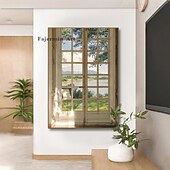 economico Stampe paesaggi-Paesaggio da parete su tela la finestra arte moderna paesaggio decorazione della casa arredamento tela arrotolata senza cornice senza cornice