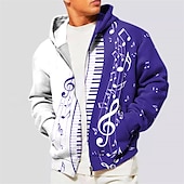 cheap 3D Pattern-Music Festival Men&#039;s Color Block Graphic Prints Hoodie Hoodies Sweatshirt Full Zip Hoodie Long Sleeve Hooded Sweatshirt Hooded Streetwear 3D Print Sports &amp; Outdoor Daily Sports Black Red Zipper Print