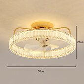 cheap Ceiling Fan Lights-LED Ceiling Fans with lights Crystal Chandeliers Dimmable with Remote Contral 20&quot; Flush Mount Ceiling Lamp Metal Chandelier Bedroom Living Room