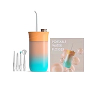 cheap Teeth Whitening-4 In 1 Water Flosser For Teeth Cordless Water Flossers Oral Irrigator With DIY Mode 4 Jet Tips Tooth Flosser Portable And Rechargeable For Home Travel For Men And Women Daily Teeth Care