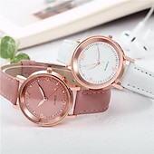 abordables Relojes de Cuarzo-Reloj de cuarzo de lujo para mujer, reloj de pulsera de cuarzo a la moda para mujer, pulsera de color de moda diversa y concisa de gama alta para reloj informal a juego para mujer