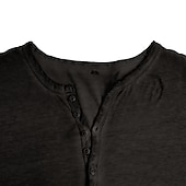 tanie Casualowa koszulka Henley-Męskie Koszula Henley Koszulka Koszulka z długim rękawem Równina Henley Ulica Urlop Długi rękaw Odzież 100% bawełna Zabytkowe Moda Podstawowy