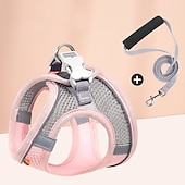 お買い得  犬用首輪＆ハーネス＆リード-ペットハーネス &amp; この猫用リーシュ通気性反射マルチカラー デザイン ハーネスであなたの猫を保護します。