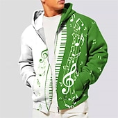 cheap 3D Pattern-Music Festival Men&#039;s Color Block Graphic Prints Hoodie Hoodies Sweatshirt Full Zip Hoodie Long Sleeve Hooded Sweatshirt Hooded Streetwear 3D Print Sports &amp; Outdoor Daily Sports Black Red Zipper Print