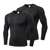 billiga aktiva t-shirts och tankar för män-Herr Kompressionströja T-shirt för jogging Långärmad Baslager Sport Sommar Elastan Andningsfunktion Snabb tork Fuktabsorberande Mjuk Kondition Gymträning Löpning Sportkläder Sportkläder Solid färg