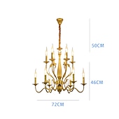 economico Modello a candelabro-lampada a sospensione a led 6/12/16 luci lampada a sospensione fattoria rustico industriale ferro candela plafoniera per sala da pranzo apparecchio di illuminazione candela appesa lampada a