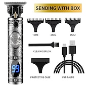 cheap Hair Removal-Hair Clippers for Men oupool Professional Cordless Hair Trimmer - Electric T-Blade Beard Trimmer Shaver Edgers Zero Gapped Mens Grooming Kit Rechargeable LCD Hair Cutting Kit - Gifts for Men(Gold)