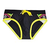 cheap Men's Swim Shorts-Men's Swimwear Swim Shorts Shorts Swim Briefs Print Print Comfort Breathable Outdoor Daily Going out Sports Hawaiian Black Blue