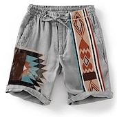baratos Retro Vintage &amp; Ética-Homens Gráfico Calção Shorts de verão Shorts de praia Cintura Média Roupa de rua Havaiana Designer Casual Diário Feriado Cintura elástica Impressão 3D Com Cordão Designer Roupa