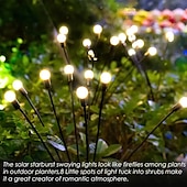 economico Illuminazione vialetto-luce solare da giardino luci lucciola impermeabili luci ondeggianti starburst esterne 2 modalità 6/8/10 teste per la decorazione del percorso del patio del cortile