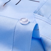 economico Camicie Button Down da uomo-Per uomo Camicie Camicia abbottonata Camicia non stirabile A quadri / A righe / Chevron Matrimonio Ufficio e carriera Blu chiaro Nero Bianco Rosso Manica lunga Collo ripiegabile Per tutte le stagioni