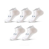 abordables calcetines de hombre-Hombre 5 pares Calcetín Calcetines hasta el Tibio Calcetines de Deporte Calcetines Cortos Negro Blanco Color Plano Casual Diario Básico Medio Verano Primavera Otoño Elegante Tradicional / Clásico