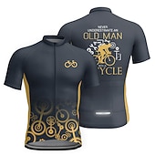 cheap Men's Jerseys-Men's Cycling Jersey Graphic Letter &amp; Number Funny Short Sleeve Bike Jersey Top with 3 Rear Pockets Mountain Bike MTB Road Bike Cycling Quick Dry Reflective Strips Back Pocket Moisture Wicking Sports