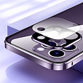 رخيصةأون جرابات آيفون-حافظة هاتف لجهاز iPhone 15 Pro Max Plus iPhone 14 13 12 11 Pro Max Plus واقي عدسة كاميرا مزدوج الجانب بجذب مغناطيسي زجاج مقسى بلون ثابت