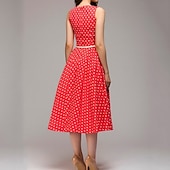 olcso Ruhák-50-es évek egy vonalú ruha retro vintage 1950-es évek lengő ruha flare ruha női jelmez vintage cosplay alkalmi napi ruha