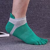 cheap Men&#039;s Socks-Men&#039;s 3 Pairs Ankle Socks Sport Socks / Athletic Socks Toe Socks Low Cut Socks Black Yellow Color Color Block Daily Wear Vacation Weekend Patchwork Medium Summer Spring &amp;  Fall Stylish Casual