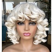 tanie Peruki najwyższej jakości-krótkie kręcone peruki dla czarnych kobiet z grzywką duże sprężyste puszyste perwersyjne kręcone peruki odporne na ciepło miękkie syntetyczne 2 odcienie ombre najciemniejszy brąz krótkie kręcone afro