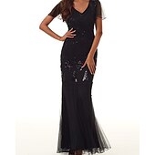cheap Outfits-Flapper Dress The Great Gatsby 6 Pcs Retro Vintage Roaring 20s 1920s With Accessories Set Outfits Cocktail Dress Women&#039;s Sequins Costume Vintage Cosplay Party Evening Dress