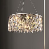 preiswerte Kronleuchter-Licht Luxus Wohnzimmer Kronleuchter neue moderne einfache runde Licht Luxus Kristalllampe Designer Wohnatmosphäre Restaurant Kronleuchter
