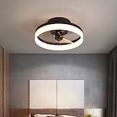 cheap Ceiling Fan Lights-Ceiling Fans with Lights Flush Mount Low Profile Indoor Ceiling Fan,15.7&quot; /19.6&quot; Dimmable Bladeless Ceiling Fans with Remote Control,Smart 3 Colors 6 Speeds Reversible