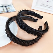cheap Hair Styling Accessories-Fashion Synthetic Fishbone Braid Wig Twist Braid Headband Hairpin Hair Accessories For Women Daily Wear Party