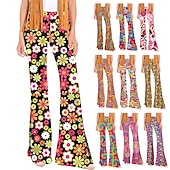 economico Fondi-Retrò Vintage Boho Anni '70 Pantaloni Pantaloni a zampa d'elefante Pantaloni a gamba larga Hippie Costume Per donna Parata dell'Orgoglio Mese dell'orgoglio Adulti Pantaloni