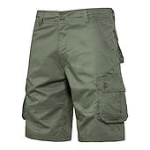 cheap Outdoor-Men's Cargo Shorts Shorts Bermuda shorts Pocket Plain Comfort Breathable Outdoor Daily Going out Casual Big and Tall Dark Brown Black