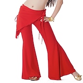 economico Abbigliamento danza del ventre-Danza del ventre Pantaloni Colore Puro Con balze Per donna Addestramento Cotone leggero