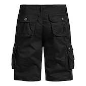 cheap Outdoor-Men's Cargo Shorts Shorts Bermuda shorts Pocket Plain Comfort Breathable Outdoor Daily Going out Casual Big and Tall Dark Brown Black