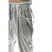 levne oblečení-sada s lesklým kovovým tričkem jogger kalhoty 2 ks outfity pánské disco 80. léta cvičení cosplay kostým maškarní karneval párty klub