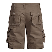 cheap Outdoor-Men's Cargo Shorts Shorts Bermuda shorts Pocket Plain Comfort Breathable Outdoor Daily Going out Casual Big and Tall Dark Brown Black