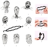 voordelige Accessoires voor haarstyling-53 stks haar styling set haar ontwerp styling tools accessoires diy haaraccessoires haar modellering tool kit kapper kit set magic hair bun maker shaper