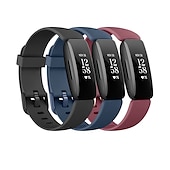 baratos Pulseiras de relógio Fitbit-3 pacotes Pulseira de Smartwatch Compatível com Fitbit Inspire 3 Inspire 2 / Inspire HR / Inspire Silicone Relógio inteligente Alça Impermeável Ajustável Mulheres Homens Pulseira Esportiva