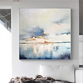 お買い得  抽象画-ミンチュラ手作り油絵キャンバス壁アート装飾現代抽象風景家の装飾のためのロールフレームレス未延伸絵画