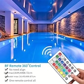 baratos Luzes Subaquáticas-luzes led submersíveis ao ar livre à prova d&#039;água 10 led rgb lâmpada de pesca subaquática luzes de fonte de lagoa controle remoto operado por bateria 16 cores luzes de piscina para vaso aquário tanque de peixes